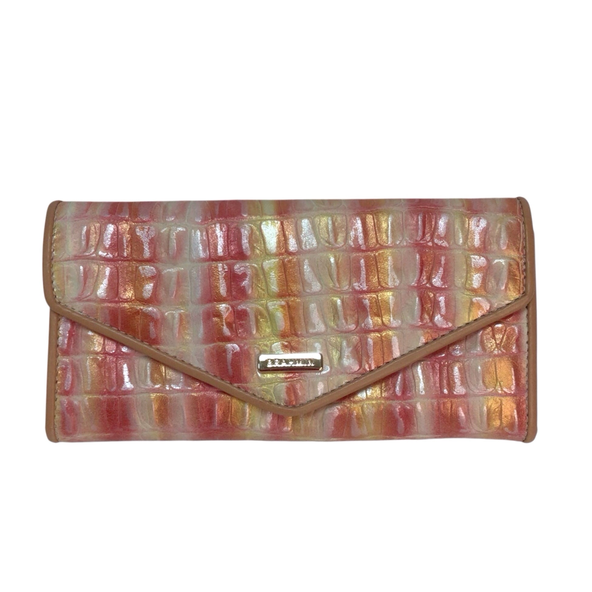 Brahmin Pink And Yellow Metallic Wallet