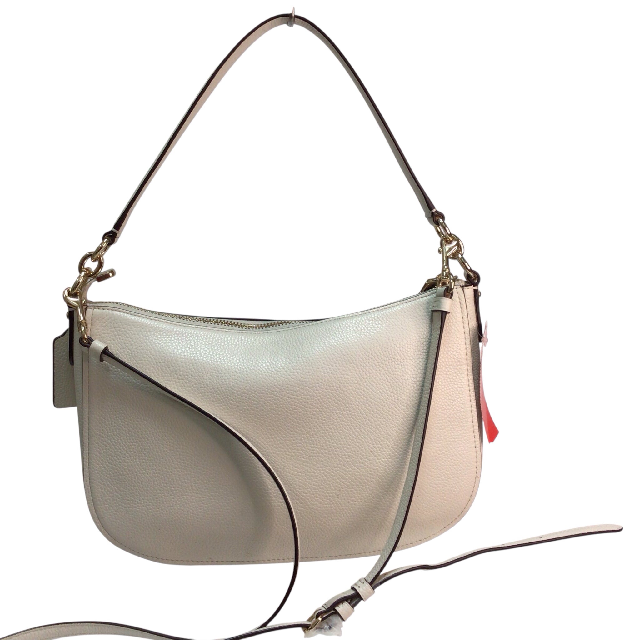 Coach "Chelsea" Pebbled Leather Crossbody Satchel Shoulder Bag Cream