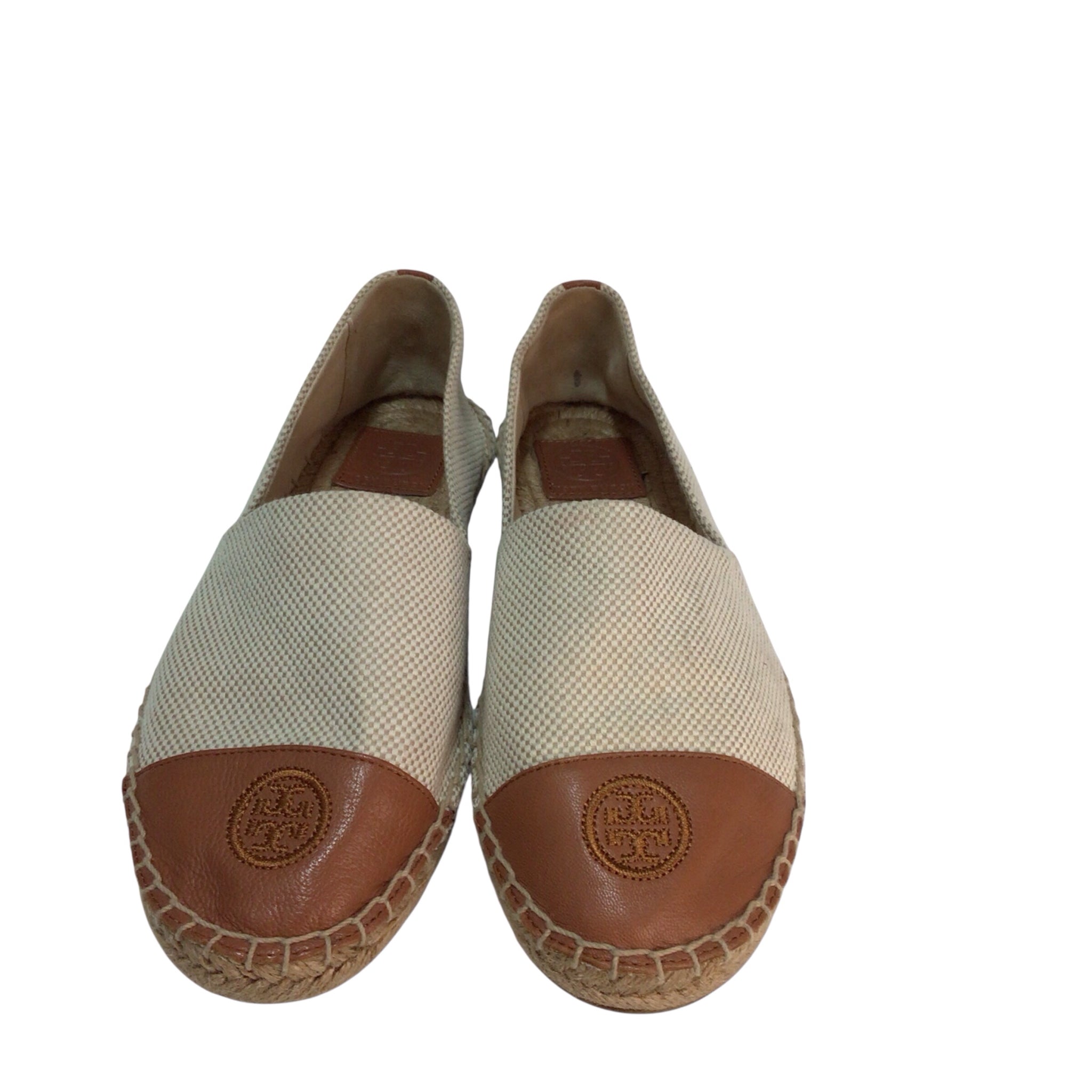 Tory Burch Color Block Flat Espadrille Tan Size 8.5