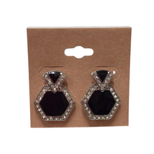 Load image into Gallery viewer, Black &amp; Diamond Studded Earrings