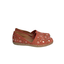 Load image into Gallery viewer, Costa Slip on Shoes Leather Uppers Floral Peach Size 8.5