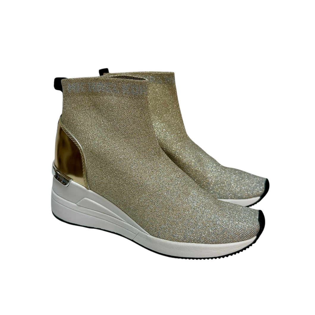 Michael Michael Kors Skyler Metallic Stretch Bootie Silver/Gold Size 8.5 M