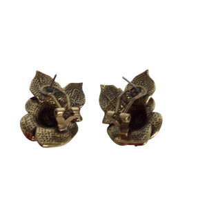 Heidi Daus Rose Elegance Crystal Floral Button Earrings
