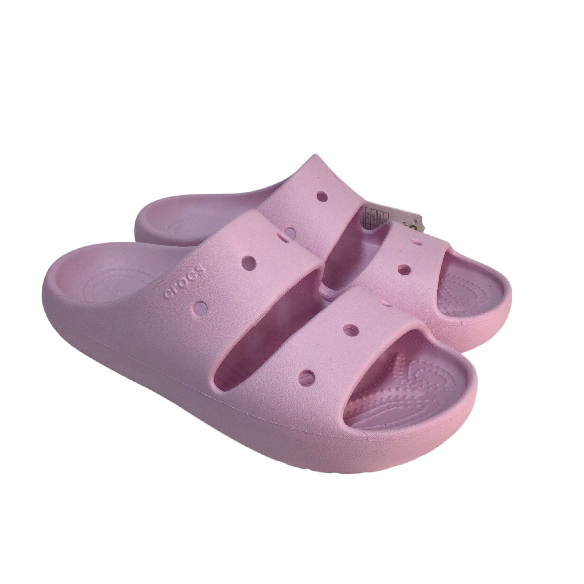 Crocs Pink Open Toe Sandals Slides Size 6 NWT
