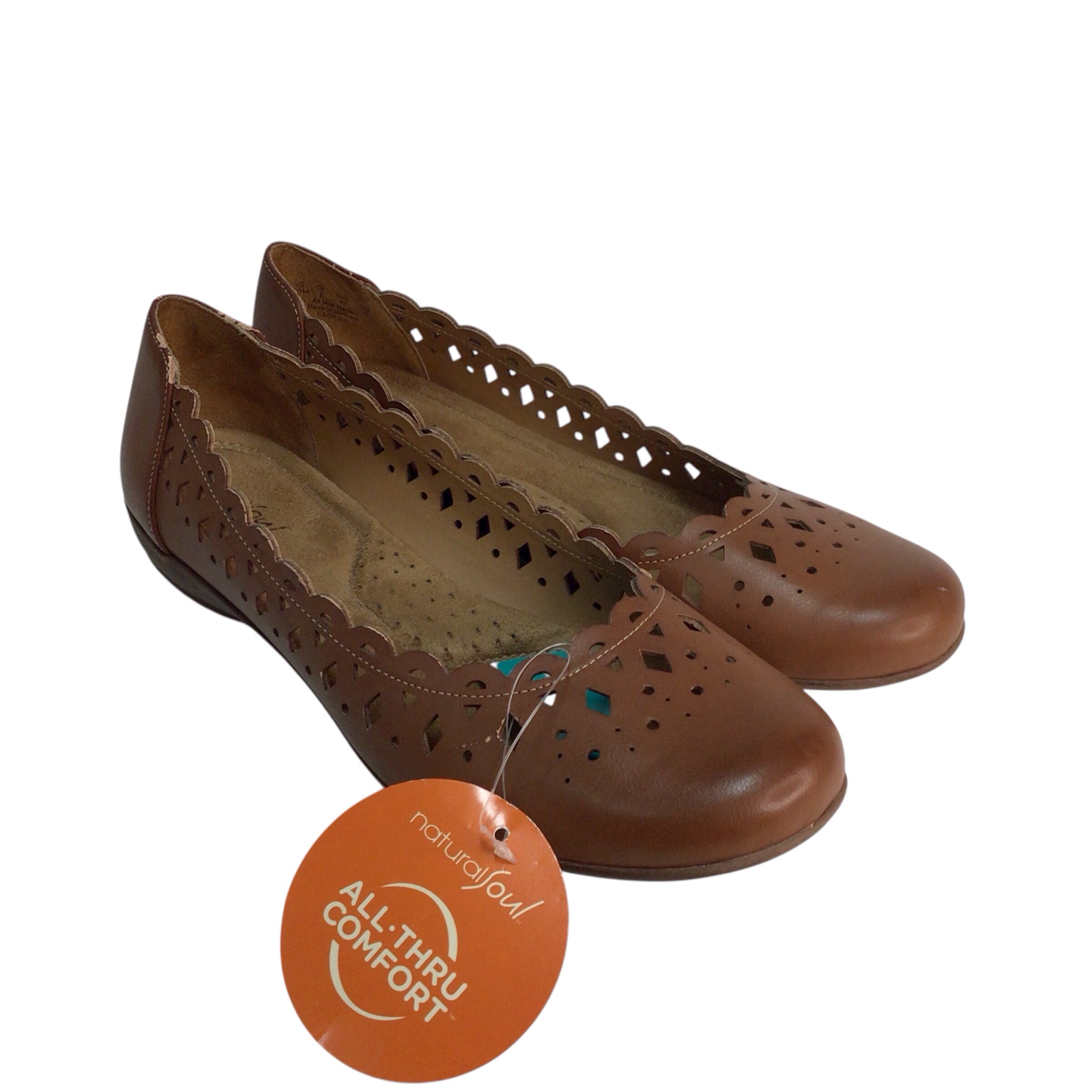 Natural Soul Brown Flats Size 10