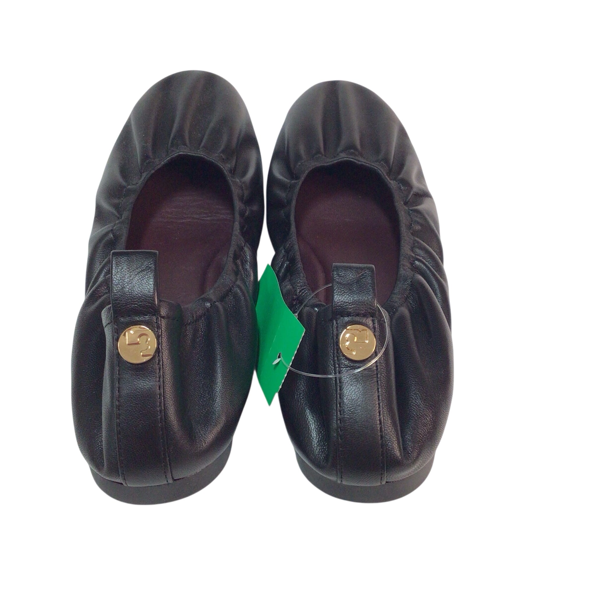 Tory Burch Eddie Black Leather Ballet Flats Size 7.5