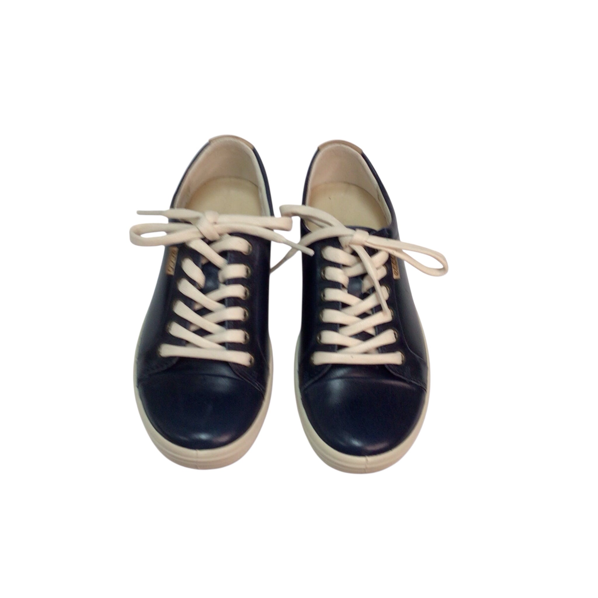 Ecco Soft 7 Women's Leather Sneakers Marine Blue Size 5-5.5 Euro 36