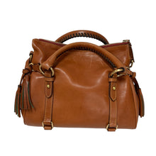 Load image into Gallery viewer, Dooney &amp; Bourke Florentine Leather Satchel Brown