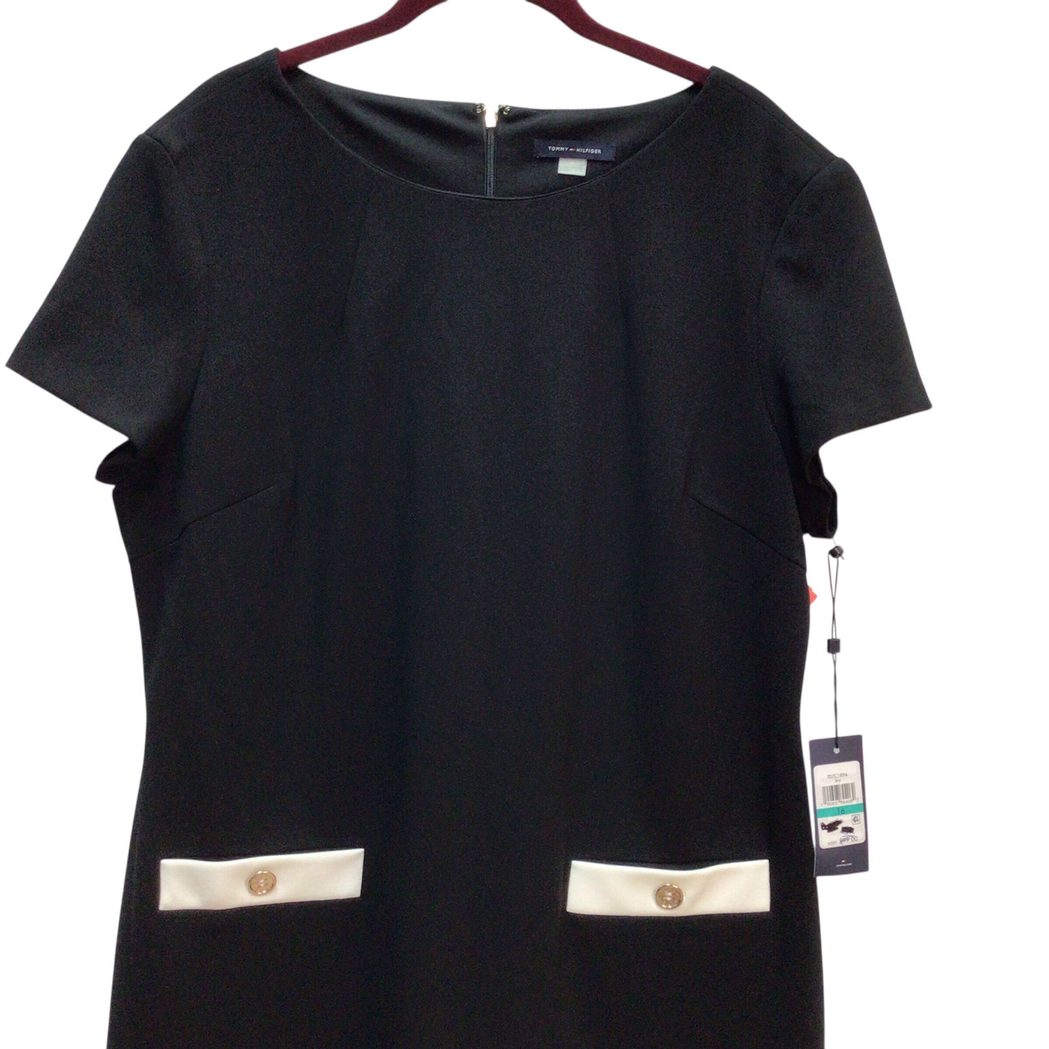Tommy Hilfiger Black SL Dress Size 16 NWT