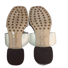 Load image into Gallery viewer, Tory Burch Bombe Miller Heel Sandal Calf Leather New Ivory Size 8.5