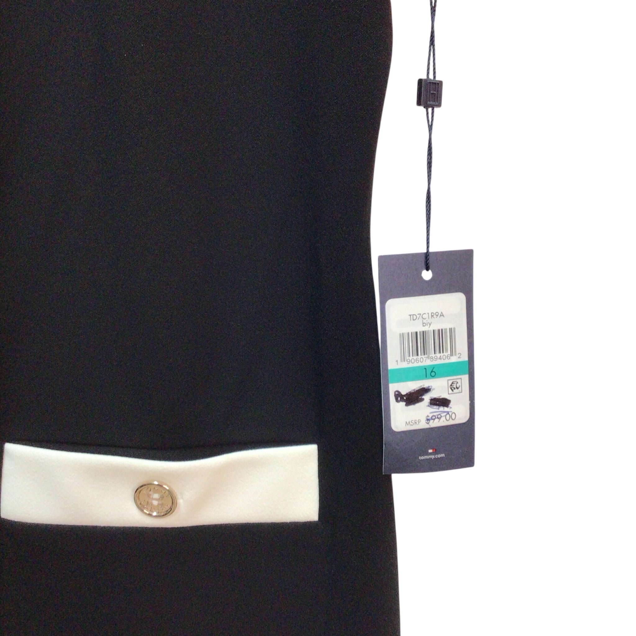 Tommy Hilfiger Black SL Dress Size 16 NWT