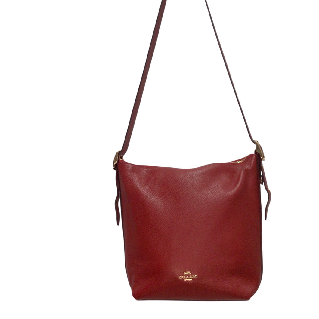 Coach Red Pebbled Leather Crossbody Bag