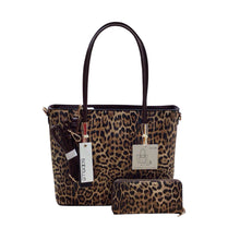 Load image into Gallery viewer, Cheetah Print Tote Handbag with Matching Wallet