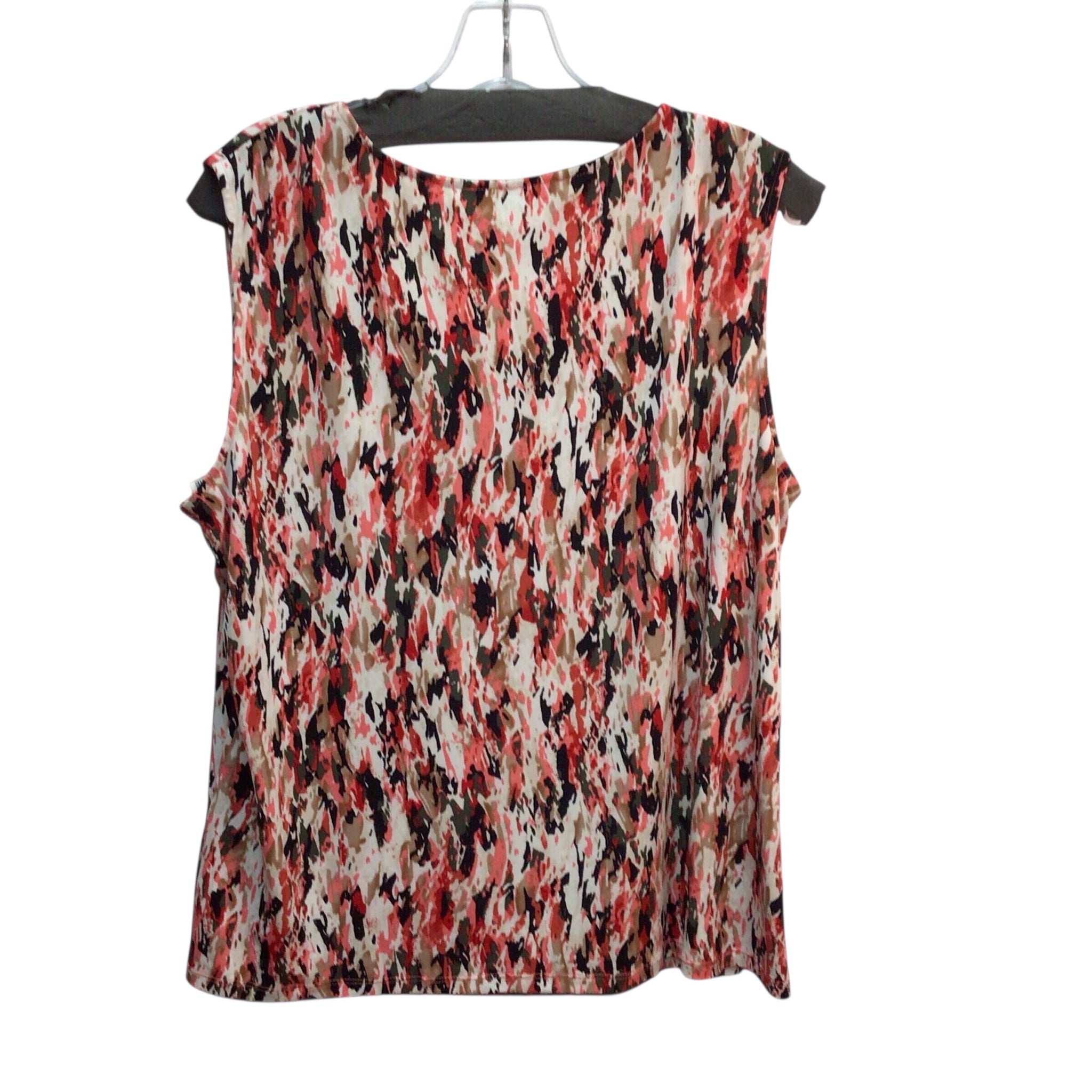 Kaspar Sleeveless Pink/Red Top Size L