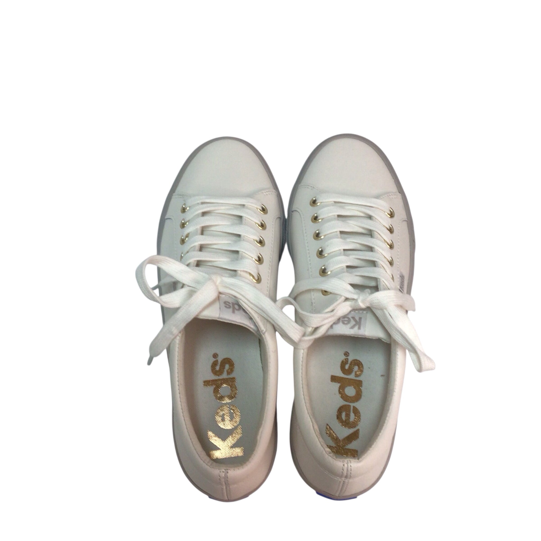 Keds Kick Lea White Leather Sport Sneakers Size 8.5