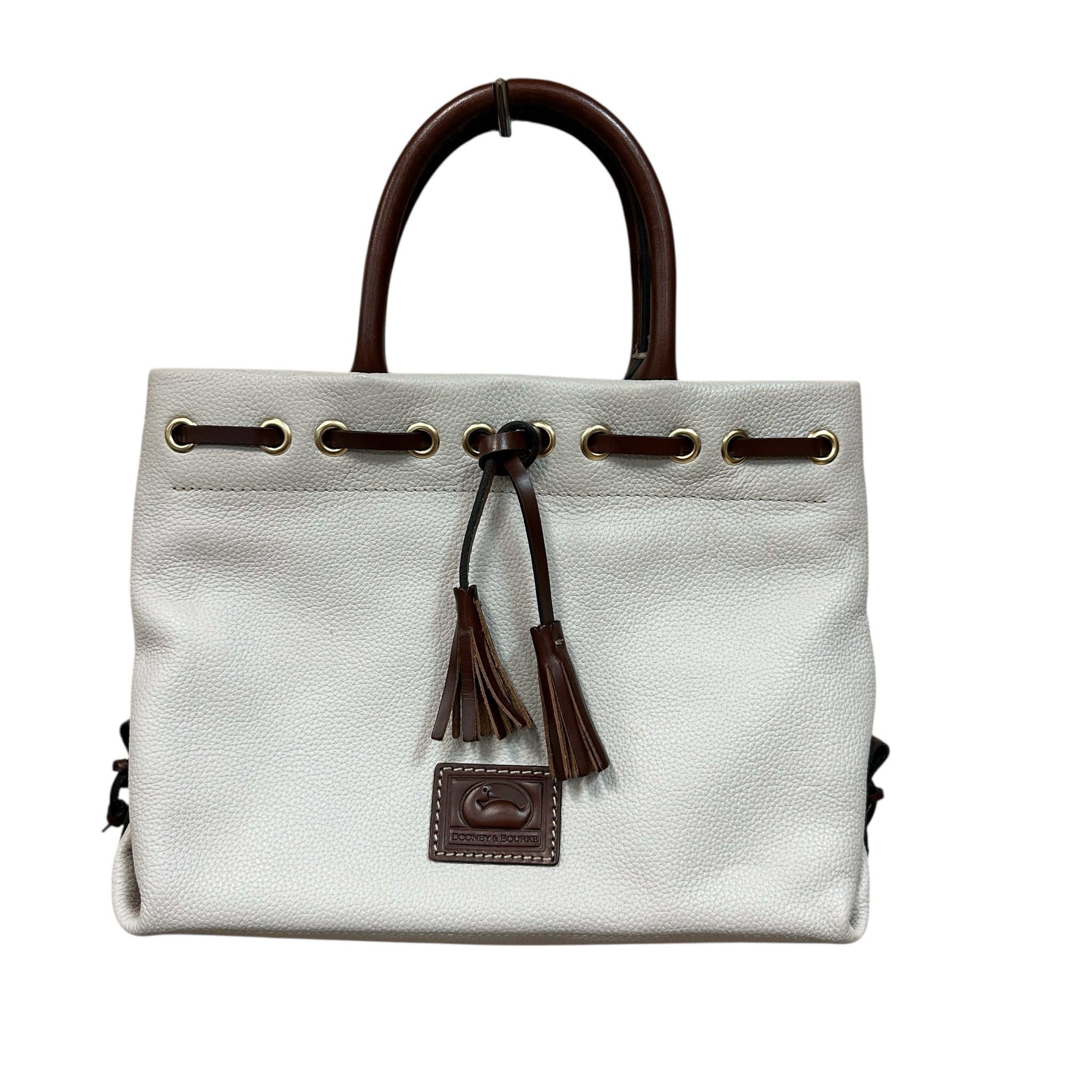 Dooney & Bourke "Ariel" Pebbled Leather Cream Satchel Crossbody Bag