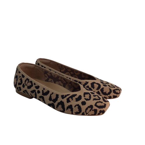 Vivaia Tan and Black Leopard Flat Shoes Size 7