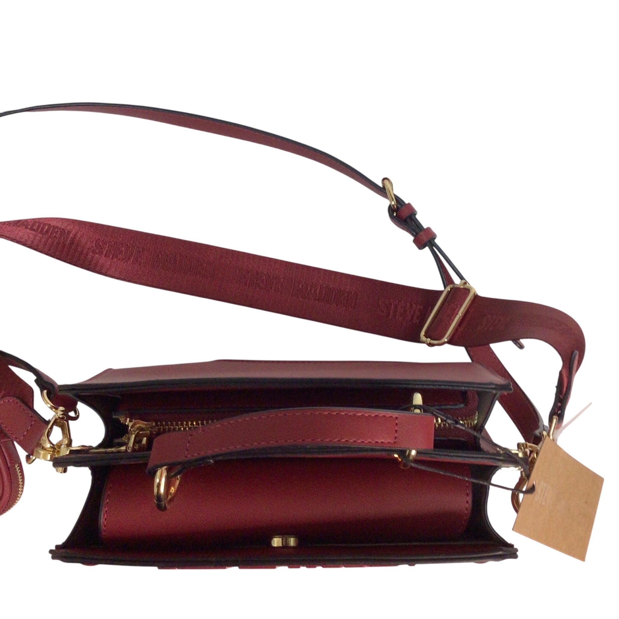 Steve Madden Bevelyn Sun Dried Tomato Satchel Crossbody Bag NWT