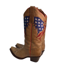 Load image into Gallery viewer, Circle G Women&#39;s American Flag Eagle Western Boots Size 7.5 M Tan