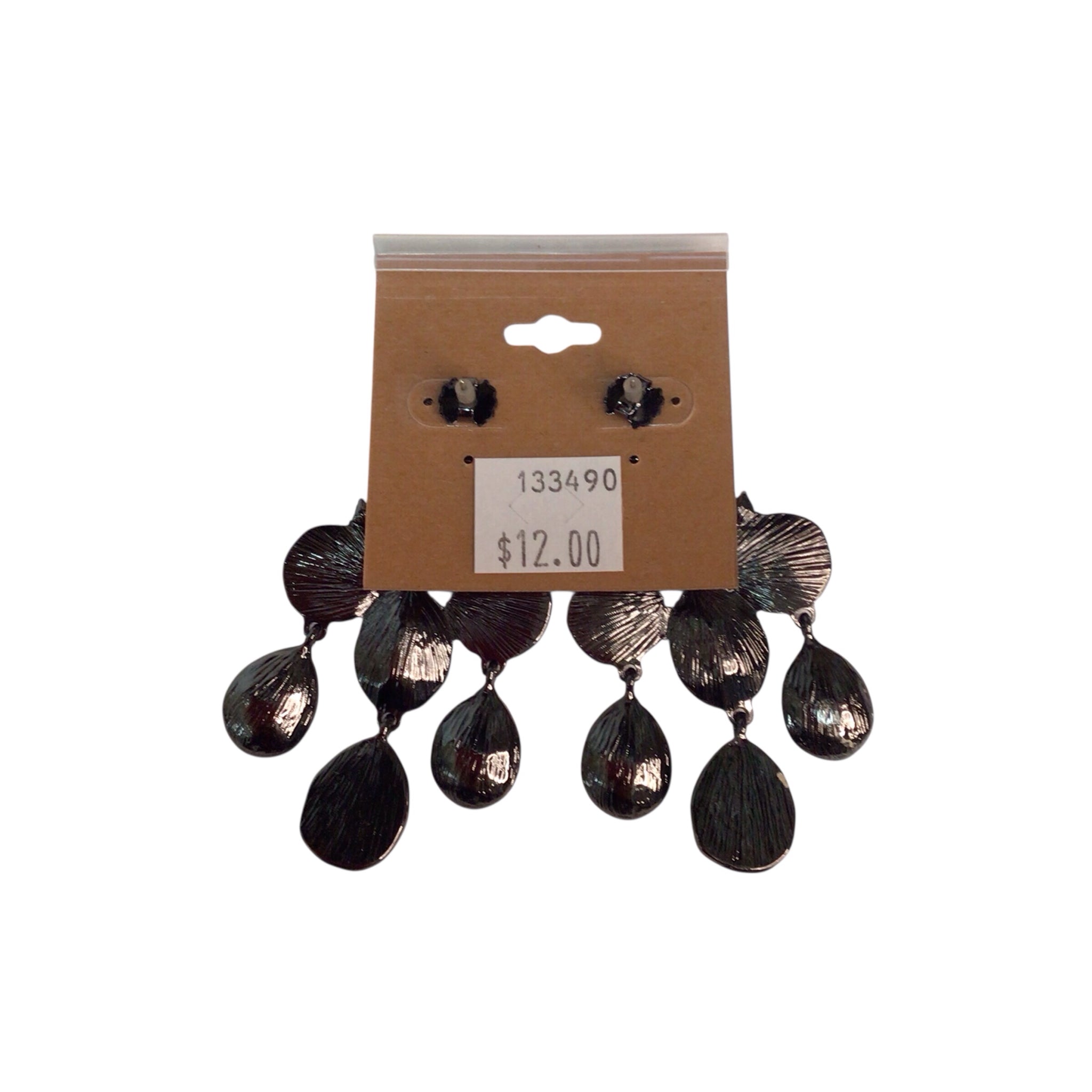 Blue Beaded Statement Earrings w/ Sterling Silver Post