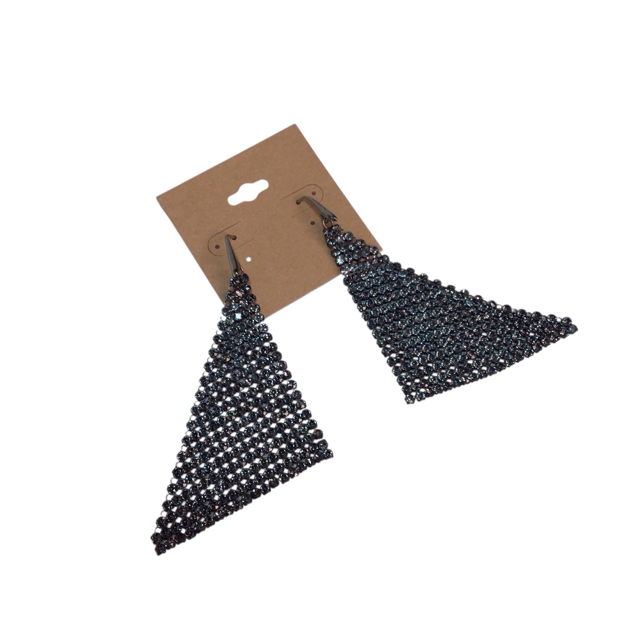 Dark Gray Cubic Zirconia Dangle Earrings