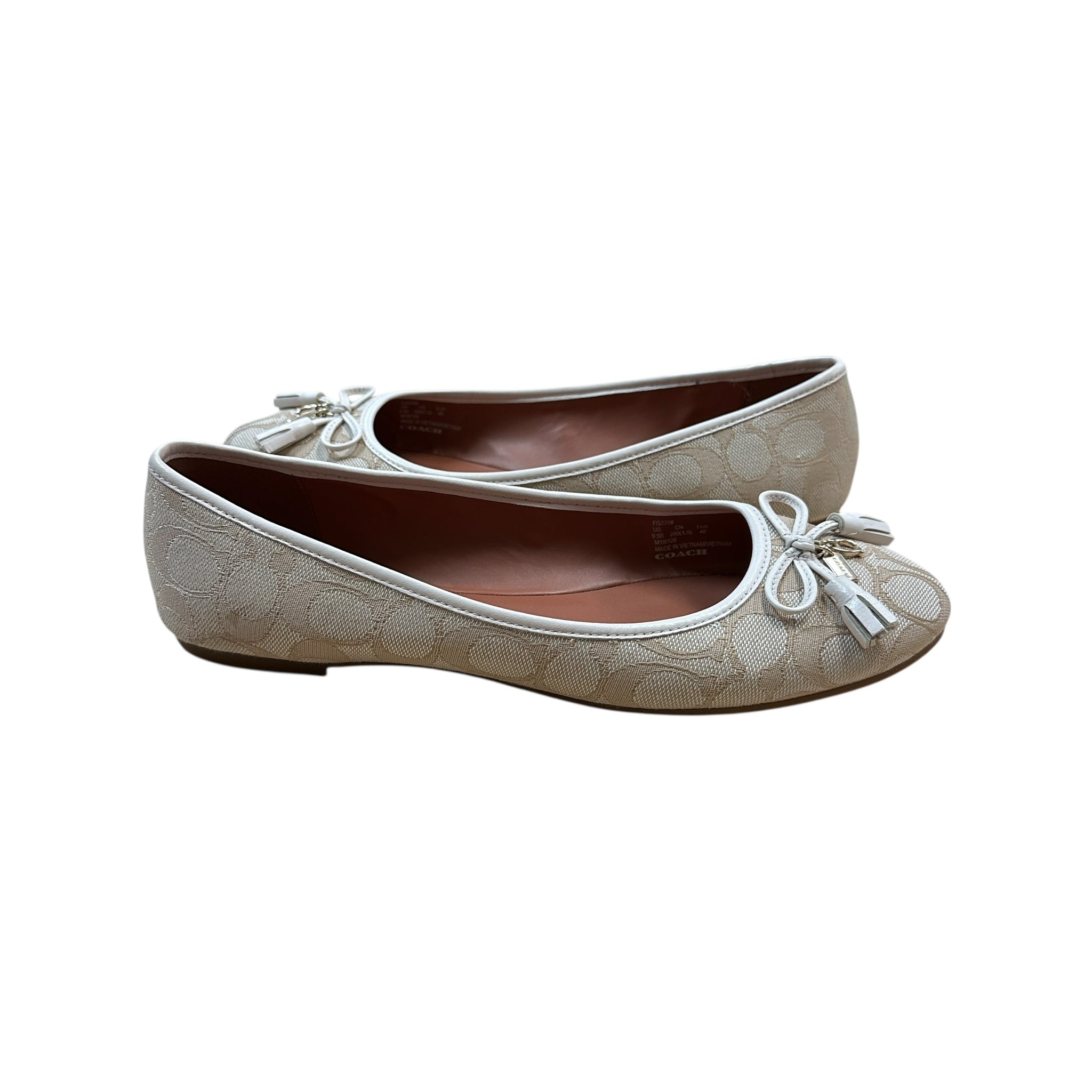 Coach Signature Benni Flat Ballet Shoes Tan  Size 9.5