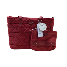 Load image into Gallery viewer, Quilted 2 in 1 Red Shopper Handbag
