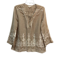 Load image into Gallery viewer, Mystree Long Sleeve 100% Cotton Embroidered Top Size M