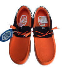 Load image into Gallery viewer, Hey Dude Orange and Black Wally Tri Party Animal Shoes Size 9.5 NWT