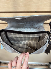 Load image into Gallery viewer, Brahmin Wilmington Suede Leather Crossbody Bag Gray