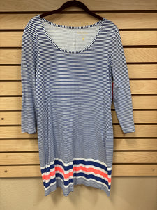 Lilly Pulitzer Long Sleeve Dress Blue And White Size Large