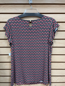 Liz Claiborne Short Sleeve Top Black And Pink Size Small