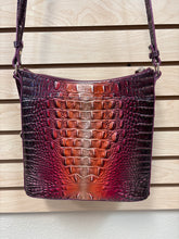 Load image into Gallery viewer, Brahmin Leather Croc Embossed Crossbody Bag Brown, Red, And Orange