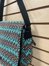 Load image into Gallery viewer, Vera Bradley Laptop Shoulder Bag Turquoise And Brown