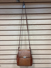 Load image into Gallery viewer, Brahmin Leather Croc Embossed Crossbody Bag Brown