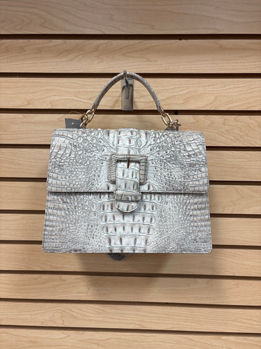 Brahmin Hallie Satchel Shoulder Bag Gray