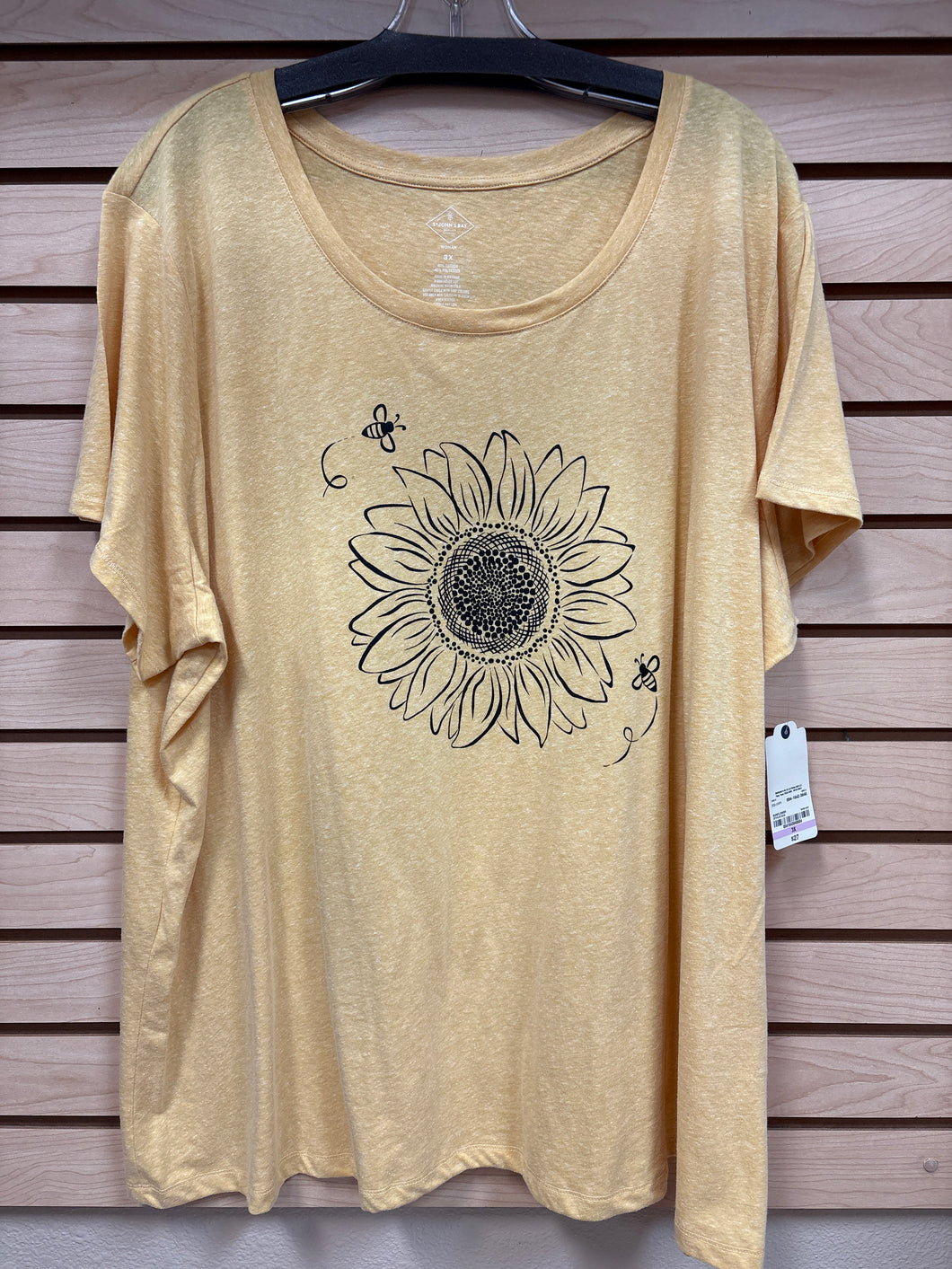 St. John's Bay Short Sleeve Top Yellow Size 3x