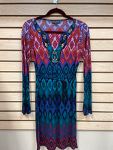 Load image into Gallery viewer, Hale Bob Long Sleeve Dress Red And Purple Size Medium