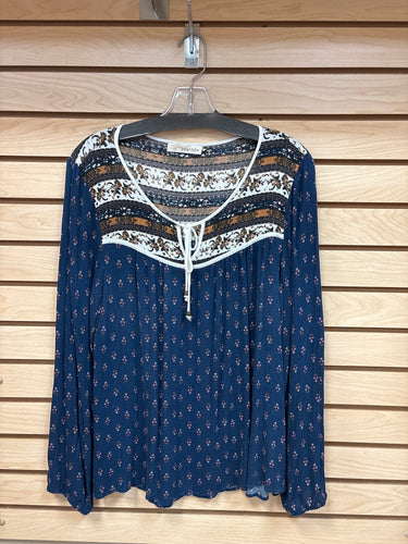 Rewind Long Sleeve Top Blue Size X-Large