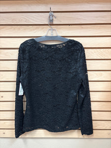 White House Black Market Long Sleeve Top Black Size Large