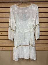Load image into Gallery viewer, Johnny Was Meow Tunic Long Sleeve (Slip) Dress White Size X-Large