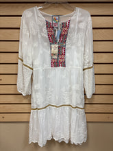 Load image into Gallery viewer, Johnny Was Meow Tunic Long Sleeve (Slip) Dress White Size X-Large