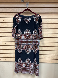 INC Long Sleeve Dress Black And Brown Size 10