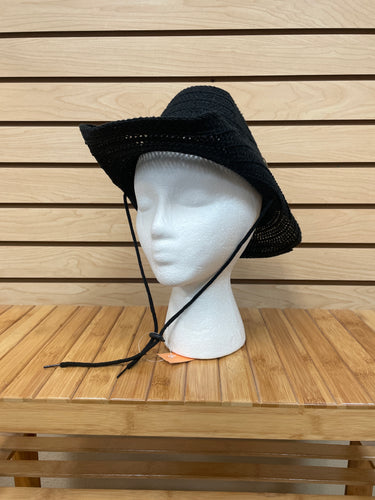 Woven Cowboy Hat Black Medium