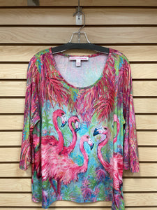 Leoma Lovegrove Flamingo Long Sleeve Top Size X-Large