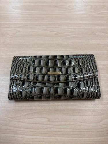 Brahmin Leather Croc Embossed Wallet Green