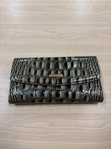 Brahmin Leather Croc Embossed Wallet Green