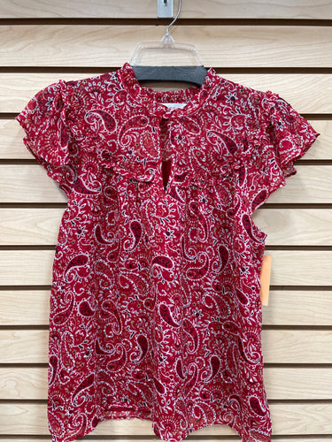 Loft Short Sleeve Top Red Size Small