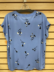 Ann Taylor Short Sleeve Top Blue Size Small