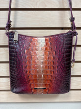 Load image into Gallery viewer, Brahmin Leather Croc Embossed Crossbody Bag Brown, Red, And Orange